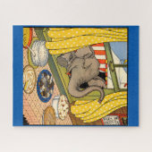 Elefant, der durch das Fenster den Kopf stößt Puzzle (Horizontal)