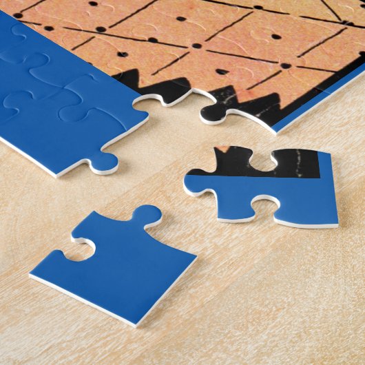 Elefant, der durch das Fenster den Kopf stößt Puzzle (Seite)