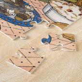 Elefant, der durch das Fenster den Kopf stößt Puzzle (Seite)