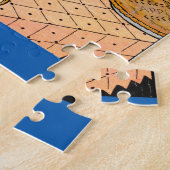 Elefant, der durch das Fenster den Kopf stößt Puzzle (Seite)