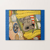 Elefant, der durch das Fenster den Kopf stößt Puzzle (Horizontal)