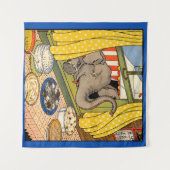 Elefant, der durch das Fenster den Kopf stößt Wandteppich (Vorderseite (Horizontal))