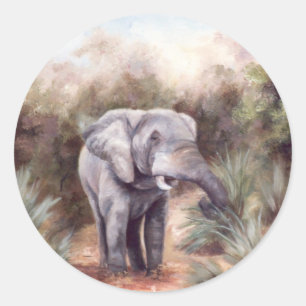 Elefant, der durch den Sticker kommt