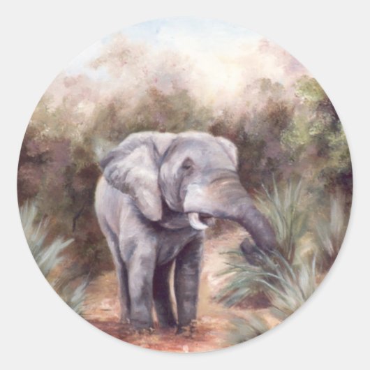 Elefant, der durch den Sticker kommt (Vorderseite)