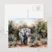 Elefant, der durch die Postkarte kommt (Vorne/Hinten)