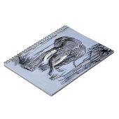 Elefant, der durch die waldreiche Savanne in Blau  Notizblock (Linke Seite)