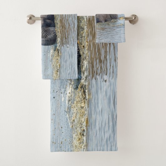 Elefant, der ein Bad genießt Badhandtuch Set (Insitu)