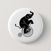 Elefant, der ein Fahrrad reitet Button (Vorderseite)