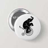 Elefant, der ein Fahrrad reitet Button (Vorne & Hinten)