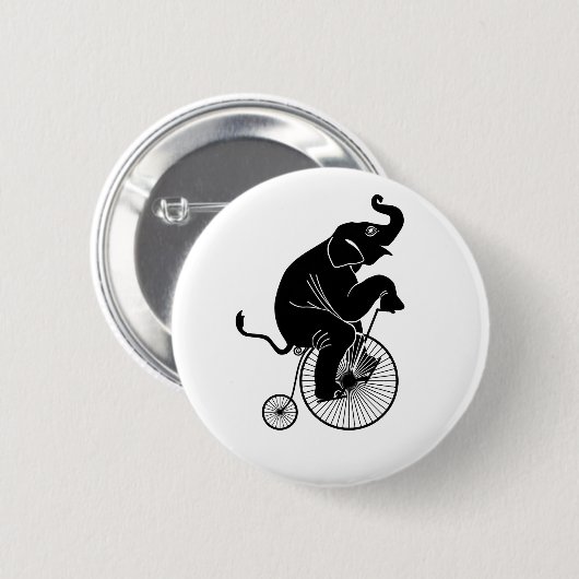 Elefant, der ein Fahrrad reitet Button (Vorne & Hinten)