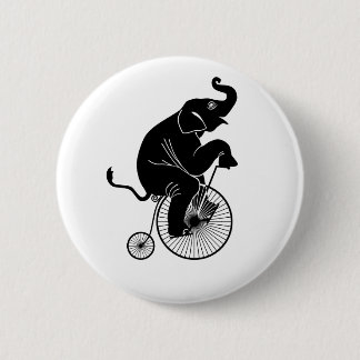 Elefant, der ein Fahrrad reitet Button