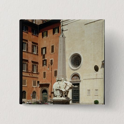 Elefant, der einen ägyptischen Obelisk, 1667 trägt Button (Vorderseite)