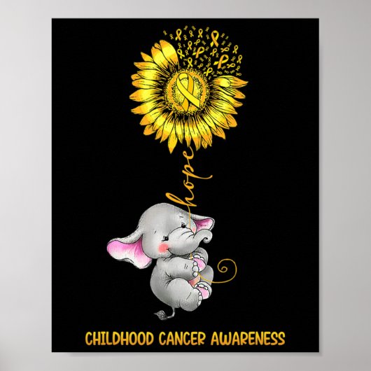 Elefant der Hoffnung für das Bewusstsein für Kinde Poster (Vorne)