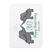 Elefant der Perlenhochzeit Magnet (Vertikal)