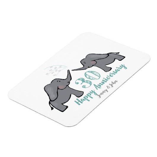 Elefant der Perlenhochzeit Magnet (Linke Seite)