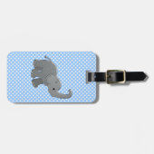 Elefant des blauen Babys Gepäckanhänger (Vorderseite horizontal)