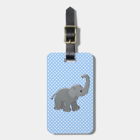 Elefant des blauen Babys Gepäckanhänger (Vorderseite vertikal)