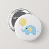 Elefant des blauen Babys mit Ballon Button (Vorne & Hinten)