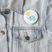 Elefant des blauen Babys mit Ballon Button (Beispiel)