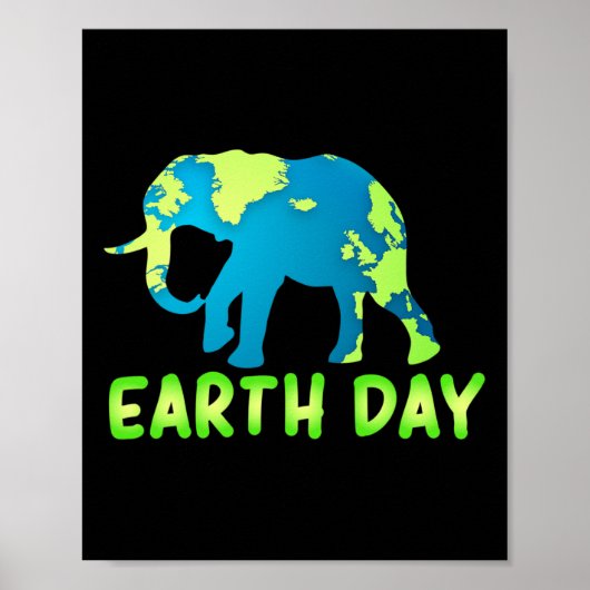 Elefant des Earth Day für Kinder Poster (Vorne)