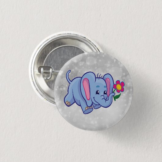 Elefant des niedlichen Cartoon Button (Vorne & Hinten)