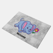 Elefant des niedlichen Cartoon Fußmatte (Schrägansicht)