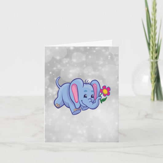 Elefant des niedlichen Cartoon Karte (Vorderseite)