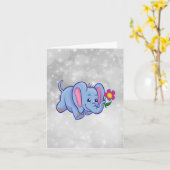 Elefant des niedlichen Cartoon Karte (Gelbe Blume)
