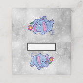 Elefant des niedlichen Cartoon Platzkarte (Außenseite Aufgefaltet)