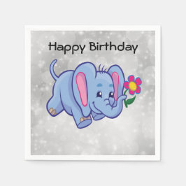 Elefant des niedlichen Cartoon Serviette