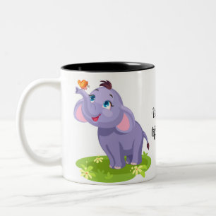 Elefant des niedlichen Cartoon Zweifarbige Tasse