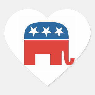 Elefant des republikanischen Party in USA Herz-Aufkleber