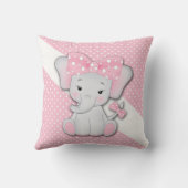 Elefant des rosa grauen Cartoon für Kinder Kissen (Rückseite)