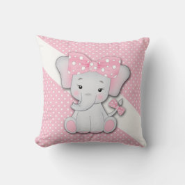 Elefant des rosa grauen Cartoon für Kinder Kissen