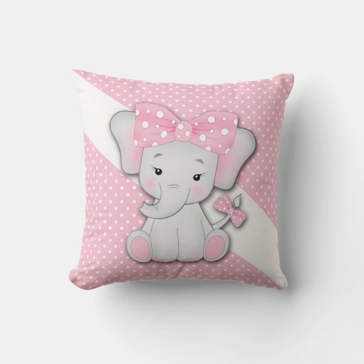 Elefant des rosa grauen Cartoon für Kinder Kissen (Vorderseite)