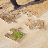 Elefant des Säuglings nach seiner Mutter, Südafrik Puzzle (Seite)