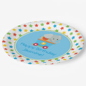 Elefant des Zirkus-Zug-| | personalisiert Pappteller (Schrägansicht)