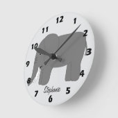 Elefant Design personalisiert Runde Wanduhr (Winkel)