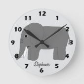Elefant Design personalisiert Runde Wanduhr (Vorderseite)