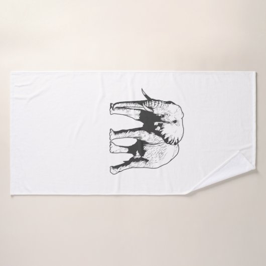 Elefant Dickhäuter aus Afrika Badehandtuch (Badehandtuch)