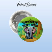 Elefant, die Erde wieder groß machen, die Umwelt Button