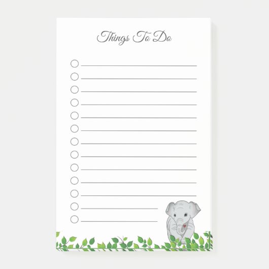 Elefant Dinge zu tun Post-it-Notizen Post-it Klebezettel (Vorderseite)