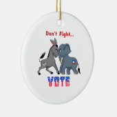 Elefant & Donkey-ARGUING: Kämpfe keine Abstimmung Keramik Ornament (Rechts)