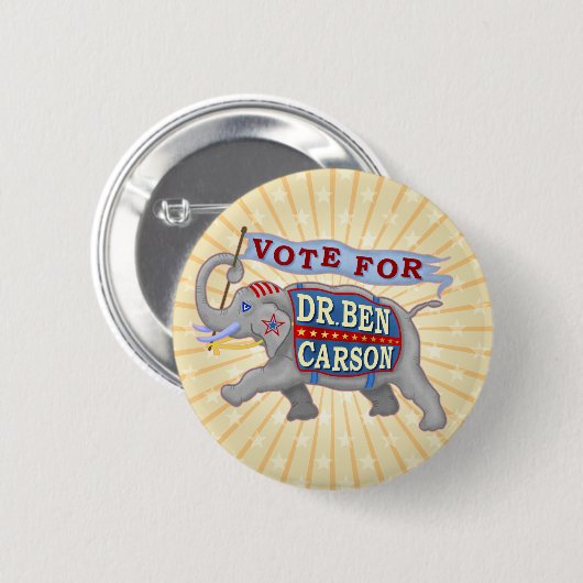 Elefant Dr.-Ben Carson Präsidenten-2016 Button (Vorne & Hinten)