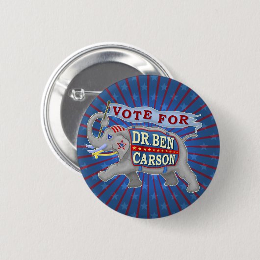 Elefant Dr.-Ben Carson Präsidenten-2016 Button (Vorne & Hinten)