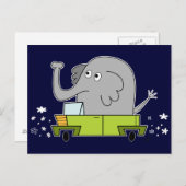 Elefant Driving a Car - PostCard Postkarte (Vorne/Hinten)
