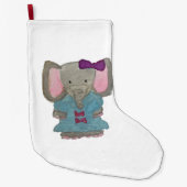 Elefant-Dschungel-Freund-Baby-Tierwasser-Farbe Großer Weihnachtsstrumpf (Vorderseite)