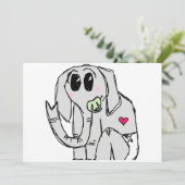 Elefant Einladung (Stehend Vorderseite)