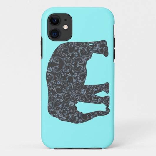 Elefant-eleganter Damast Girly Case-Mate iPhone Hülle (Rückseite)