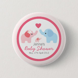 Elefant-Eltern und Babyparty Button
